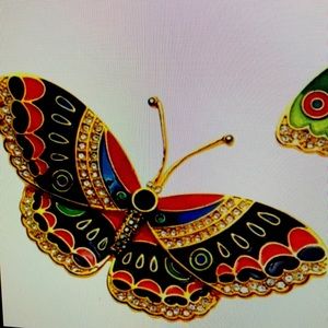 Metropolitan Museum of Art Gold Plated Enamel Butterfly Brooch